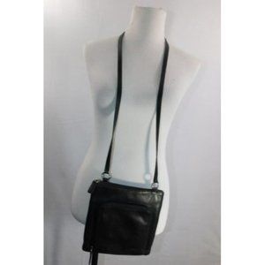 Excellent condition soft FOSSIL black leather crossbody with expanding wallet.